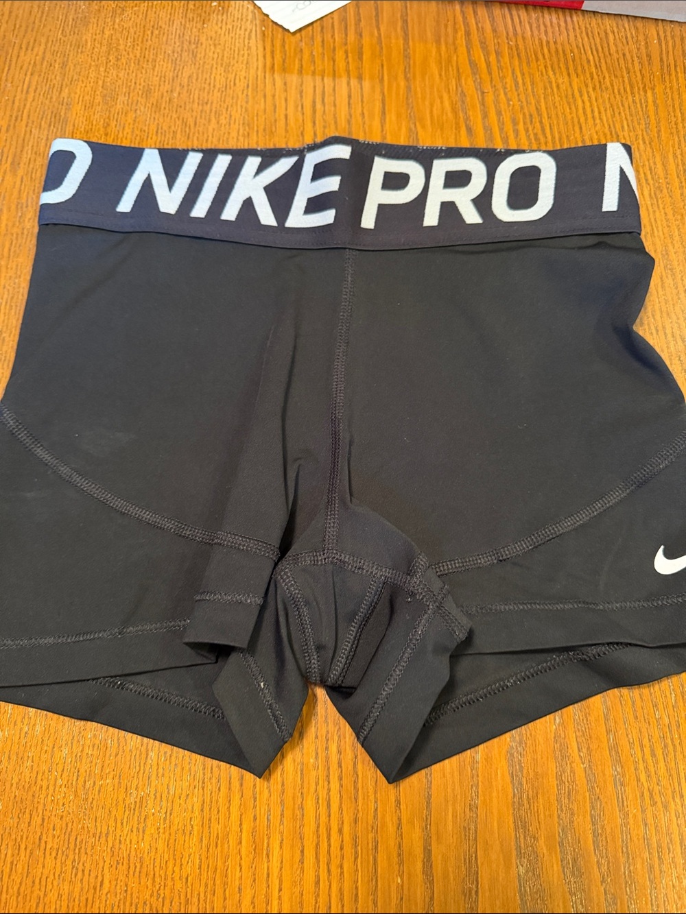 Nike Pro Black Women's Compression Bike Shorts with White Logo